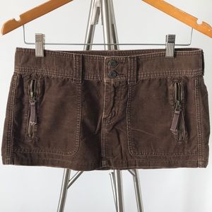 A&F Brown Corduroy Mini Skirt